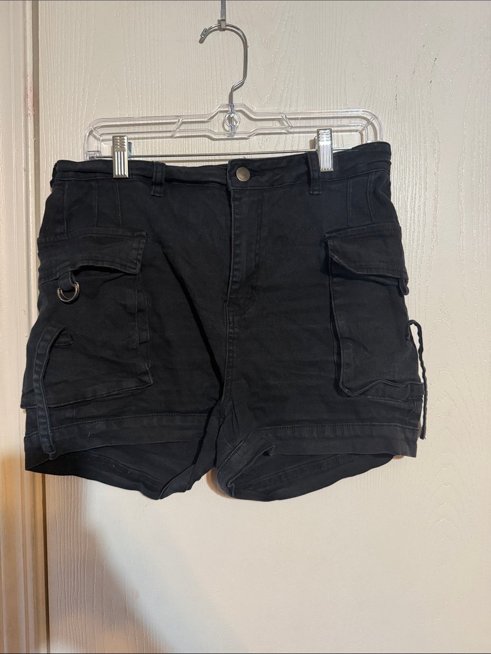 American Bazi Black Cargo Shorts with Utility Pockets